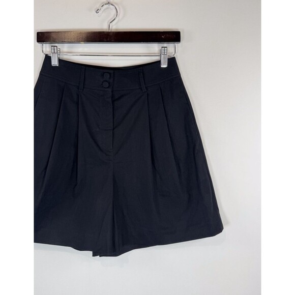 NWT Rebecca Taylor Women Shorts Black Hi Rise Pleated Lightweight Stretch Size 2 - Picture 5 of 10